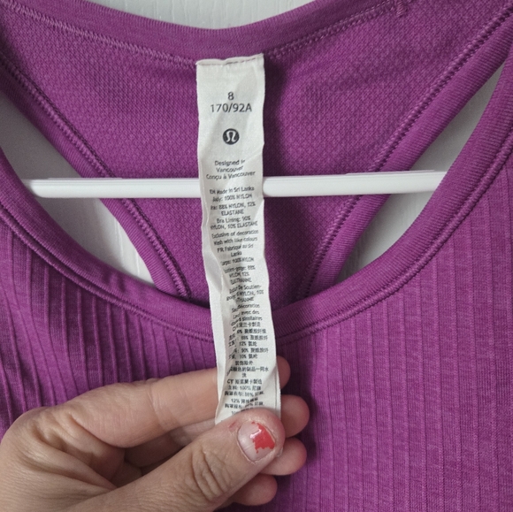 Lululemon Athletica Ebb To Street Croppws Tank Size 8 - Picture 3 of 5
